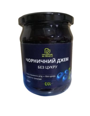 Чорничний джем, БЕЗ ЦУКРУ, Продукція,...