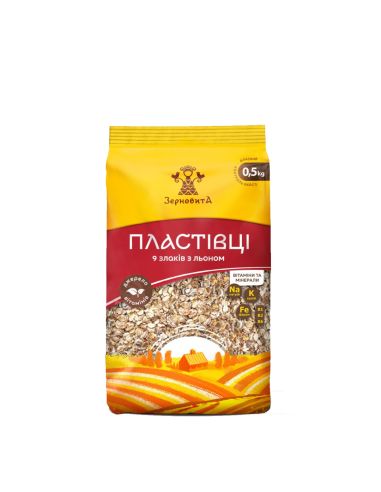 Пластівці 9 злаків з Льоном,...