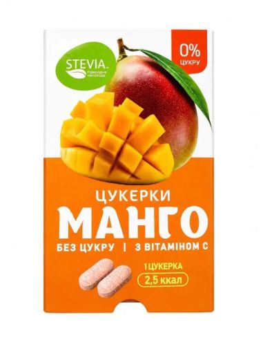 Цукерки без цукру Манго, Stevia,13г