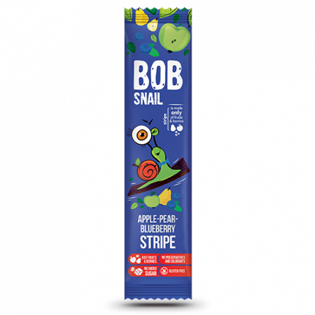 Натуральні яблучно-грушево-чорничні страйпси bob snail (Равлик Боб), 14г