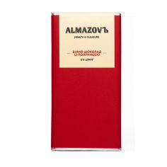 Шоколад білий з полуницею, ALMAZOVЪ, 80 г