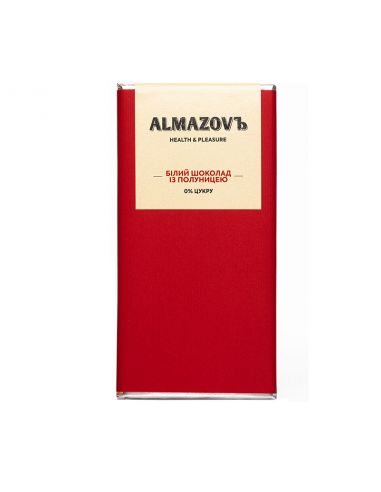 Шоколад білий з полуницею, ALMAZOVЪ, 80 г