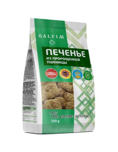 Печиво цукрове зернове з пророщеної пшениці, Galfim, 250г